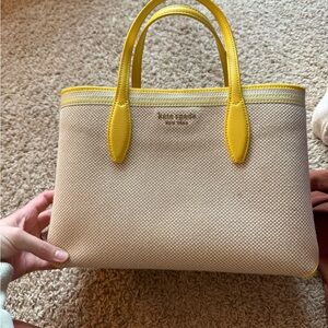 Kate Spade Yellow and Cream Tote Bag